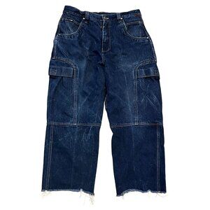 Vintage FUBU Jeans Mens 36x28 Blue Denim Loose Fit Wide Leg Baggy Hip Hop Y2K